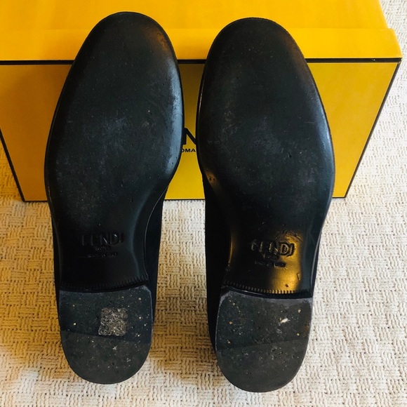 Fendi Monster Eyes Suede Evening Black Slipper - Picture 6 of 8